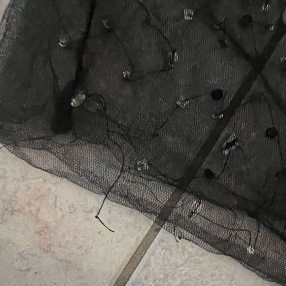 Sequence short prom dress evening event dress sequin beaded lace see thru dress - Picture 10 of 11